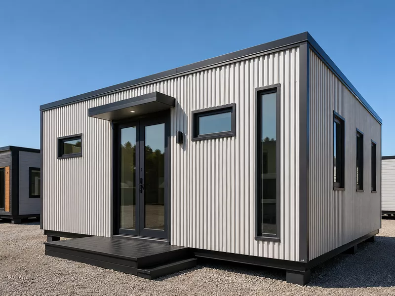 Fluted metal siding panels for modular buildings Fluted metal siding panels for modular buildings