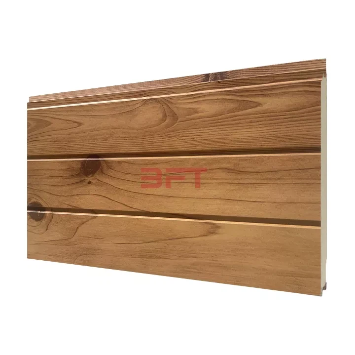 Panel Pelapis Logam Butir Kayu Beralur Ganda